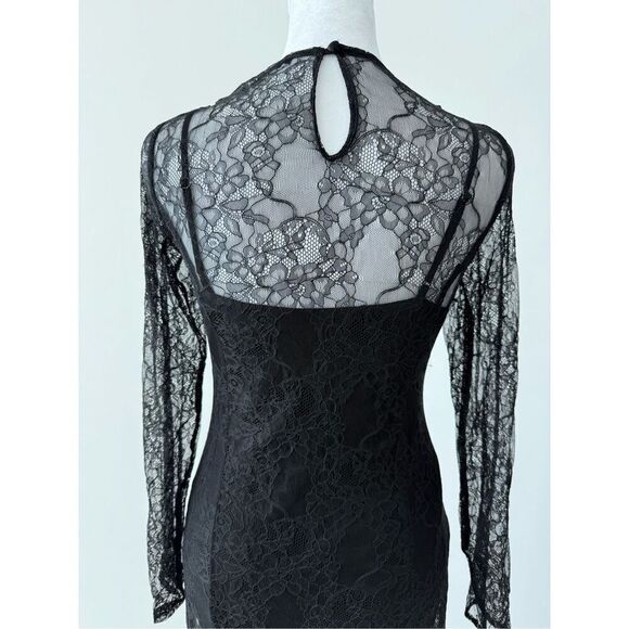 Zara Lace Overlay Maxi Dress Sz XS - Picture 9 of 10